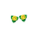 Roses jaunes avec feuilles Patisdécor x10 Roses jaunes avec feuilles Patisdécor x10