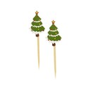 Sapin décoré sur pique (x50) Sapin décoré sur pique (x50)