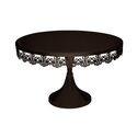 Présentoir gâteau noir broderie 30 cm Présentoir gâteau noir broderie 30 cm