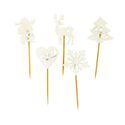 Décors de Noël en bois vintage pailleté (x10) Décors de Noël en bois vintage pailleté (x10)