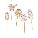 Décors Baby Girl sur pique en bois (x10) Décors Baby Girl sur pique en bois (x10)