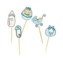 Décors Baby Boy sur pique en bois (x10) Décors Baby Boy sur pique en bois (x10)