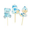 Cake toppers naissance garçon en bois (x3) Cake toppers naissance garçon en bois (x3)