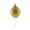 Boules de Noël dorées paillettes sur pique (x50) Boules de Noël dorées paillettes sur pique (x50)