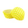 Caissette cupcake jaune pois blancs (x 50)
