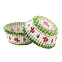 Caissette cupcake vichy vert décor rose (x 50) Caissette cupcake vichy vert décor rose (x 50)