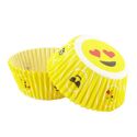 Caissette cupcake jaune Emoticônes (x 50) Caissette cupcake jaune Emoticônes (x 50)