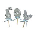 Cake toppers Pâques gris (x3) Cake toppers Pâques gris (x3)