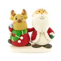 Décor sucre Père Noël et renne debout Décor sucre Père Noël et renne debout