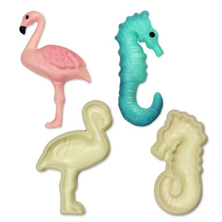 Moules Pop it Flamant Rose et Hippocampe