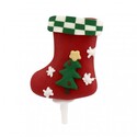 Chaussette de Noël décorée sur pique Patisdécor Chaussette de Noël décorée sur pique Patisdécor