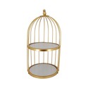 Présentoir cage à oiseaux doré 2 étages Patisdécor 20 cm Présentoir cage à oiseaux doré 2 étages Patisdécor 20 cm