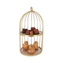 Présentoir cage à oiseaux doré 2 étages Patisdécor 20 cm Présentoir cage à oiseaux doré 2 étages Patisdécor 20 cm