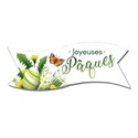 Banderoles azyme Joyeuses Paques 90x30MM Banderoles azyme Joyeuses Paques 90x30MM