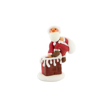 Décor sucre Père Noël cheminée