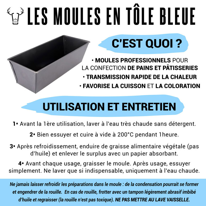 Moule à pain de mie en tôle bleuie