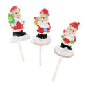 3 décors Santa Claus assortis sur pique 3 décors Santa Claus assortis sur pique