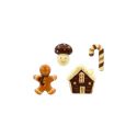 Décors en chocolat pain d'épices assortis (x96) Décors en chocolat pain d'épices assortis (x96)