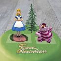 Kit décor gâteau Alice et chat Kit décor gâteau Alice et chat