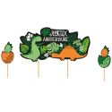 Cake topper assortis "Joyeux anniversaire" thème Dinosaures Cake topper assortis "Joyeux anniversaire" thème Dinosaures