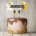 Cake topper assortis thème Festif "C'est la fête" Cake topper assortis thème Festif "C'est la fête"