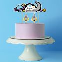 Cake topper assortis "Joyeux anniversaire" thème Galaxie Cake topper assortis "Joyeux anniversaire" thème Galaxie