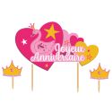 Cake topper assortis "Joyeux anniversaire" thème Princesse Cake topper assortis "Joyeux anniversaire" thème Princesse