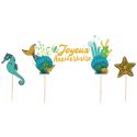 Cake topper assortis "Joyeux anniversaire" thème Sirène Cake topper assortis "Joyeux anniversaire" thème Sirène