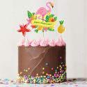 Cake topper assortis "Joyeux anniversaire" thème Tropical Cake topper assortis "Joyeux anniversaire" thème Tropical