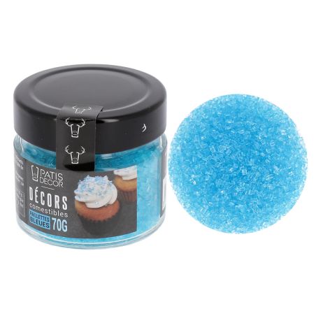 Paillettes alimentaires bleues Patisdécor