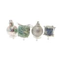 4 décors de Noël assortis bleu argent sur pique 4 décors de Noël assortis bleu argent sur pique
