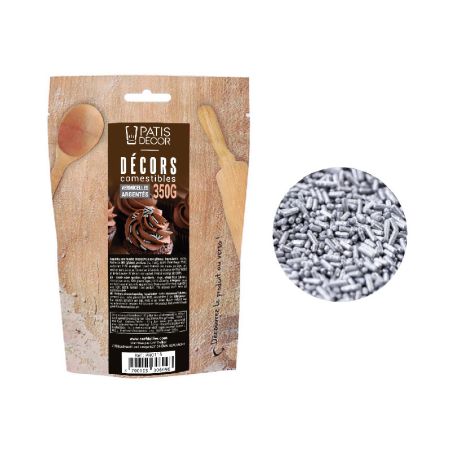 Vermicelles comestibles argentés Patisdécor 350 g