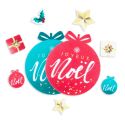 Décors comestibles en azyme assortis thème Boule de Noël Décors comestibles en azyme assortis thème Boule de Noël