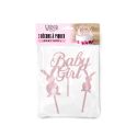 Décors sur pique roses Baby Girl lapins Patisdécor Décors sur pique roses Baby Girl lapins Patisdécor