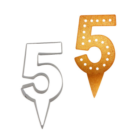 Emporte-pièces cake topper "5"