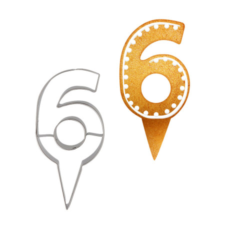 Emporte-pièces cake topper "6"