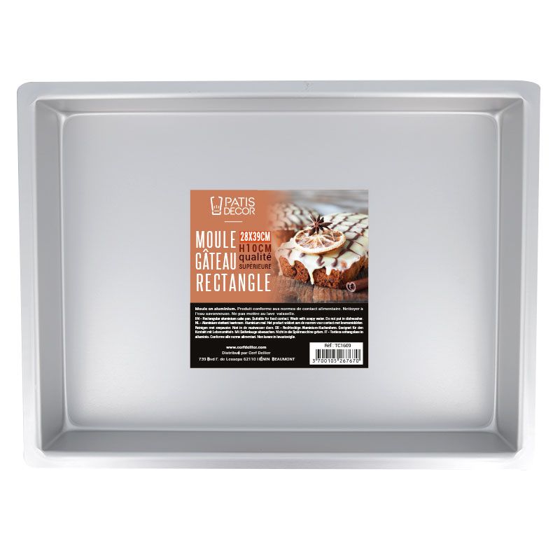 Moule à gâteau rectangulaire 28 x 39 cm H 7,6 cm