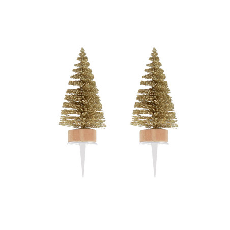 Cake toppers sapins dorés