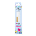 Bougies bicolores dorées hautes 13 cm avec bobèches packaging Bougies bicolores dorées hautes 13 cm avec bobèches packaging