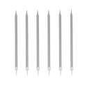 12 bougies argentées hautes 13 cm