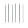 12 bougies argentées hautes 13 cm