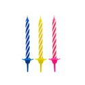 Bougies d'anniversaire assorties Gatodéco (x 12) Bougies d'anniversaire assorties Gatodéco (x 12)