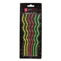 Longues bougies zig-zag Gatodéco (x 6) Longues bougies zig-zag Gatodéco (x 6)