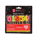 Bougies chiffres sur piques assorties Gatodéco Bougies chiffres sur piques assorties Gatodéco