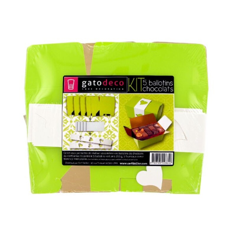Kit Ballotin vert / blanc Gatodéco, par 5