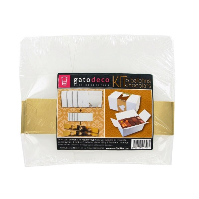 Kit Ballotin blanc / or Gatodéco, par 5
